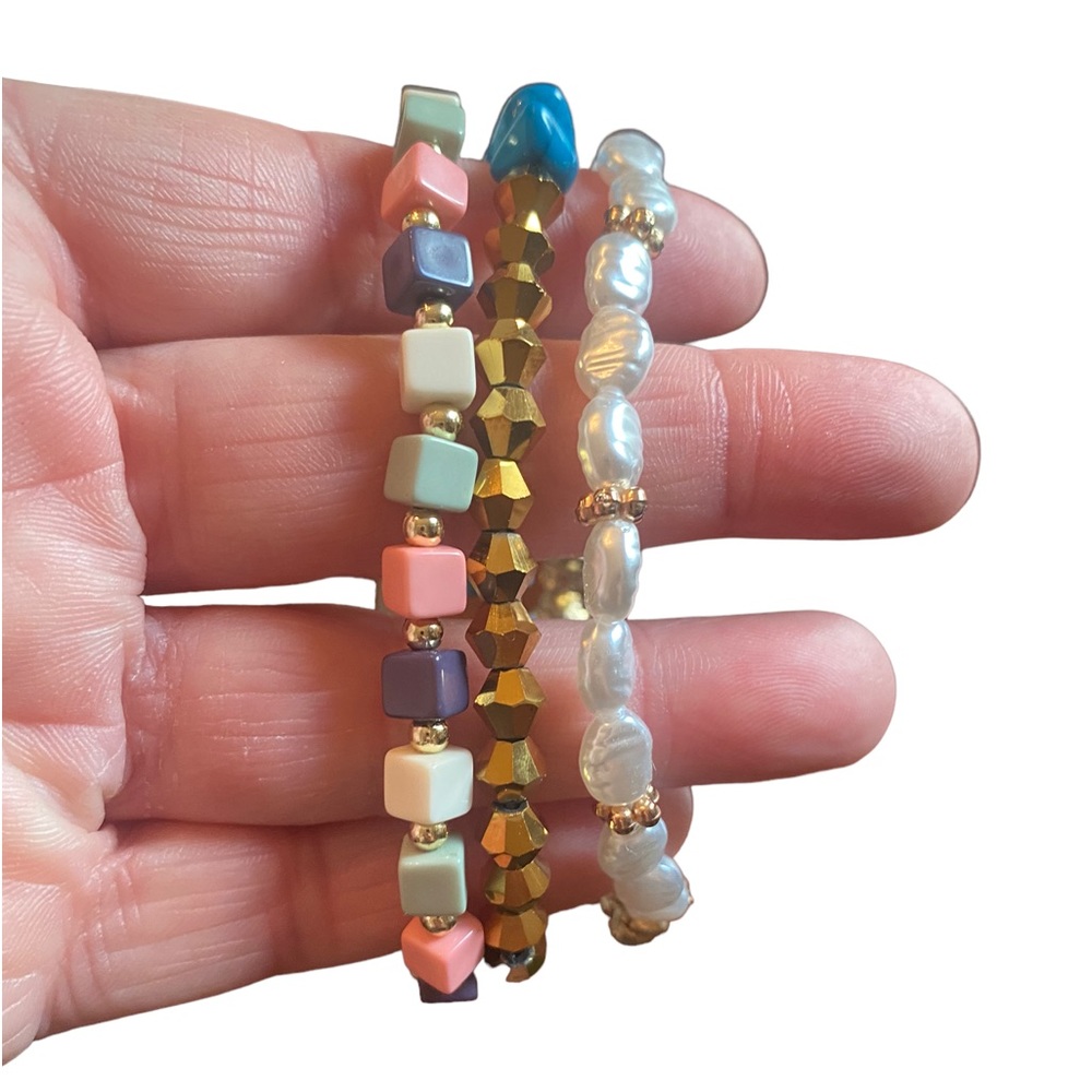 Colorful Beaded 3 Piece Bracelet Set